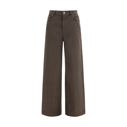 Brown Cotton Casual Pants