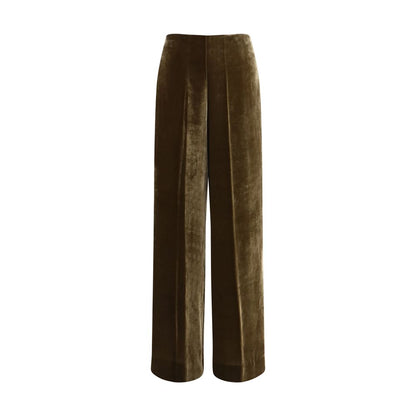 Brown Viscose Casual Pants