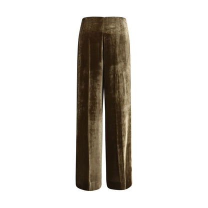 Brown Viscose Casual Pants