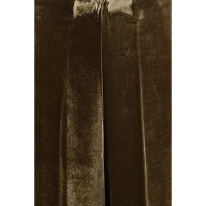 Brown Viscose Casual Pants