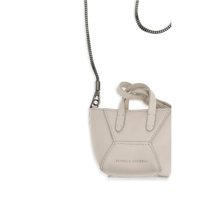 Beige Calf Leather Bos Taurus Shoulder Bag