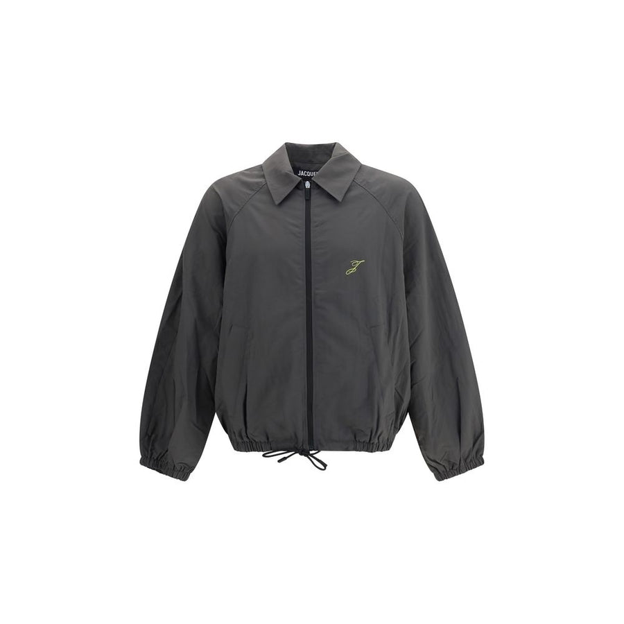 Gray Polyamide Full-Length Jacket