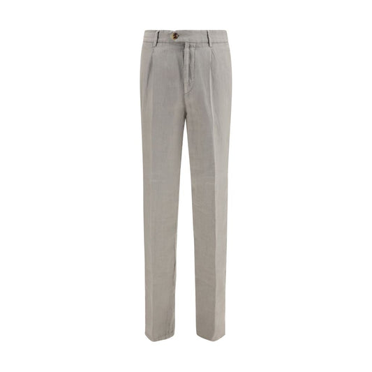 Gray Linen Casual Pants