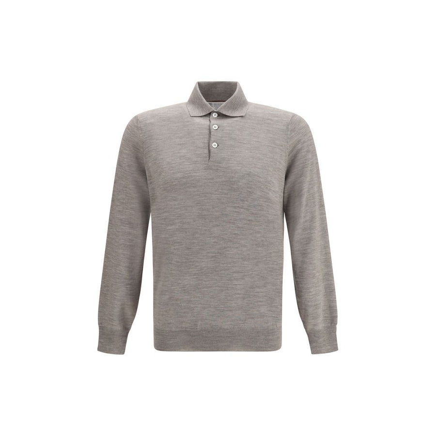 Gray Cashmere Polo Shirt