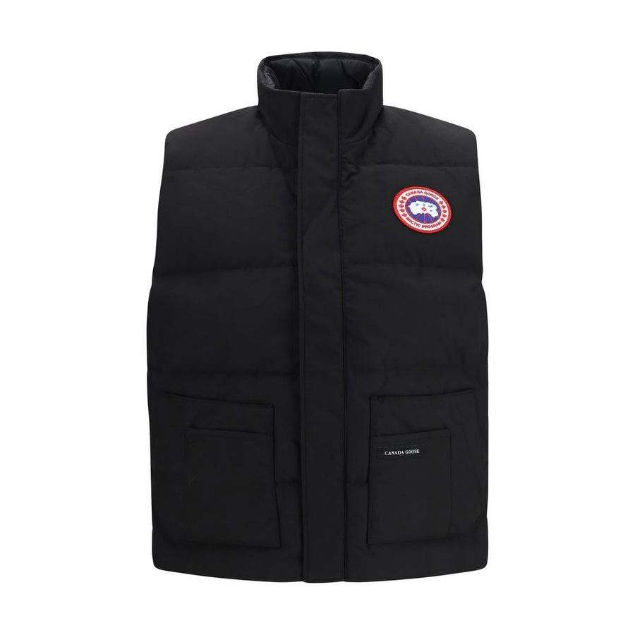 Black Recycled Polyester Sleeveless Jacket