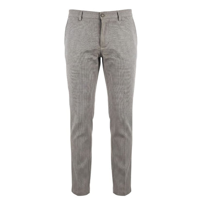 Brown Flax Men Trousers