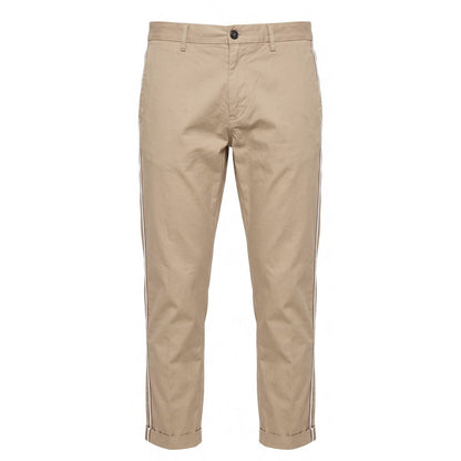 Beige Cotton Men Pants