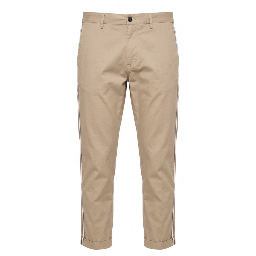 Beige Cotton Men Pants