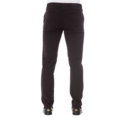 Brown Cotton Men Trouser