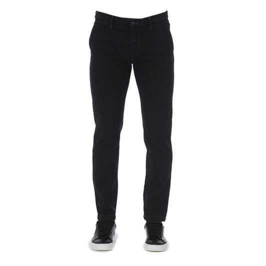 Black Cotton Men Pants
