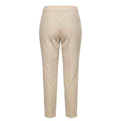 Beige Viscose Women Pants