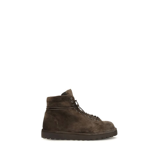 Brown Suede Leather Lace-Up Boots