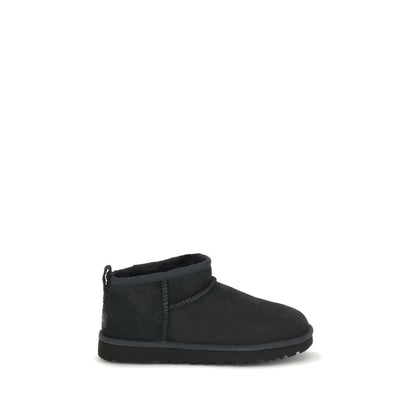 Black Suede Leather Ankle Boots