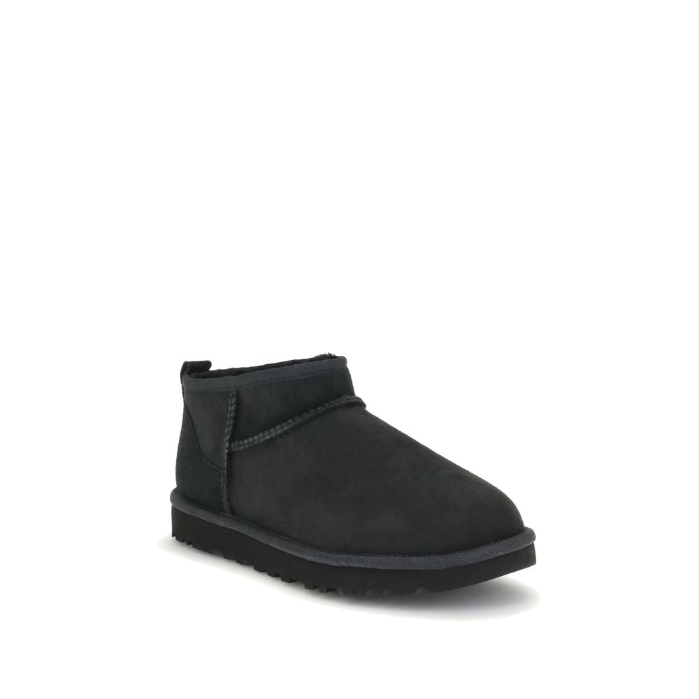 Black Suede Leather Ankle Boots