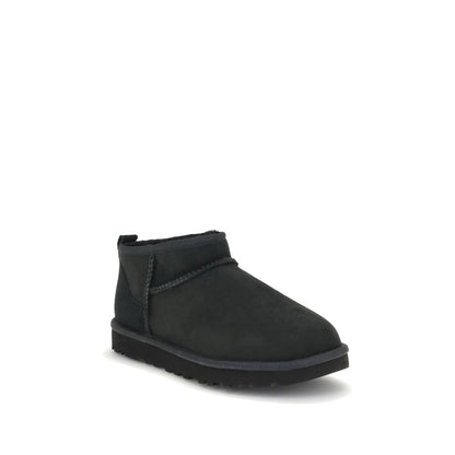 Black Suede Leather Ankle Boots