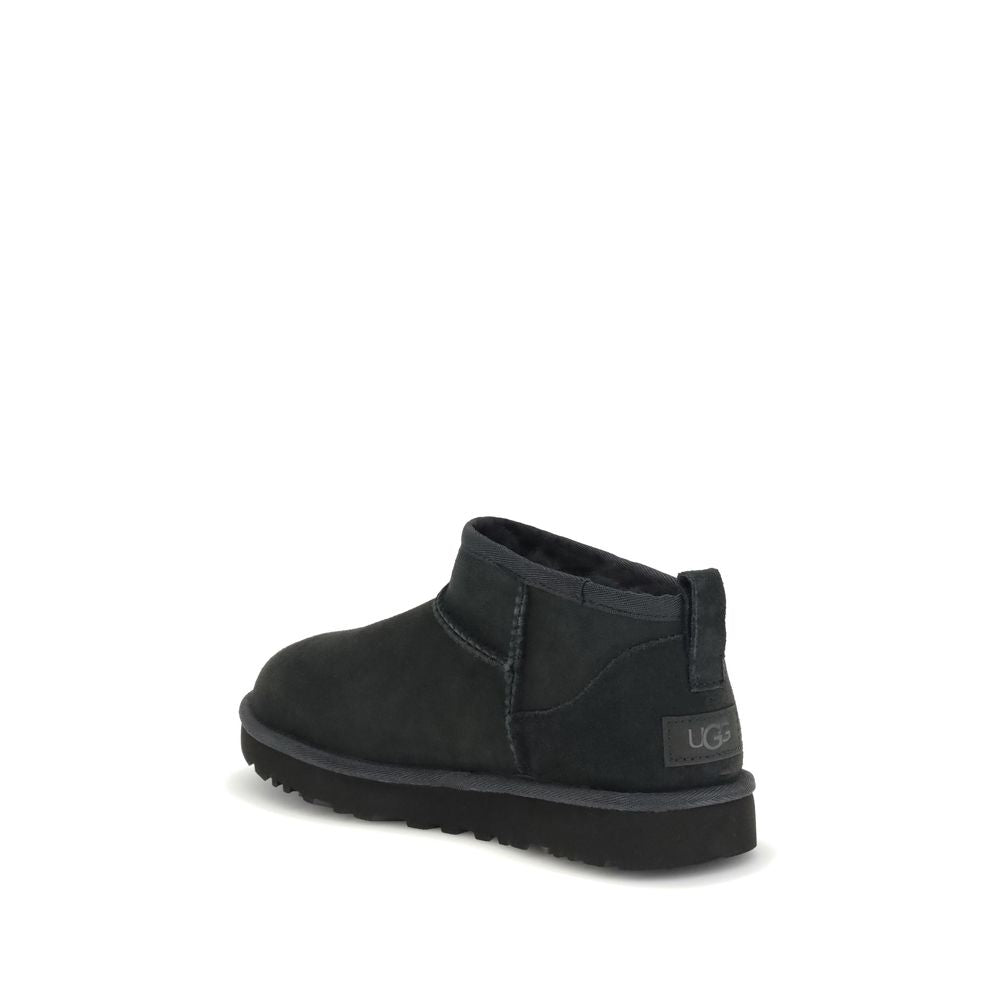 Black Suede Leather Ankle Boots