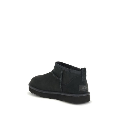 Black Suede Leather Ankle Boots