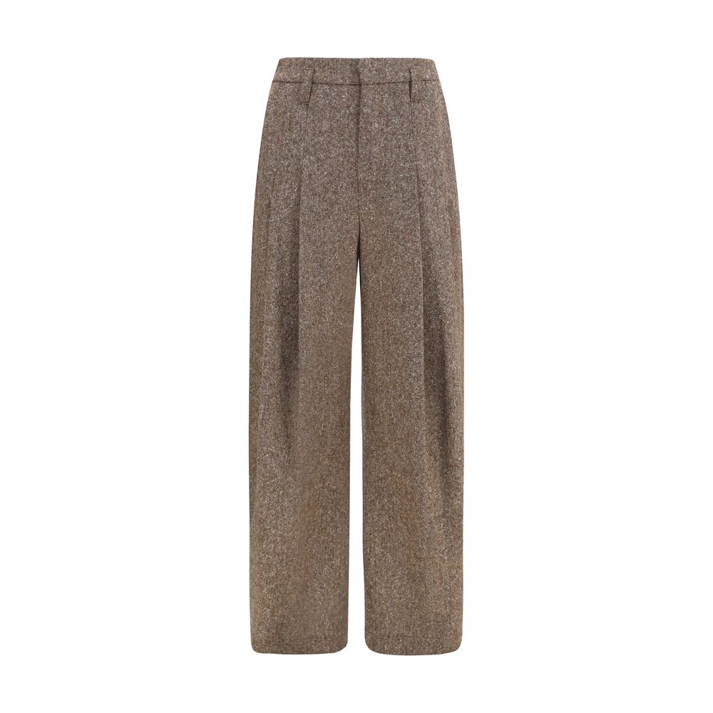 Brown Wool Oves Aries Casual Pants