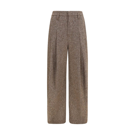 Brown Wool Oves Aries Casual Pants