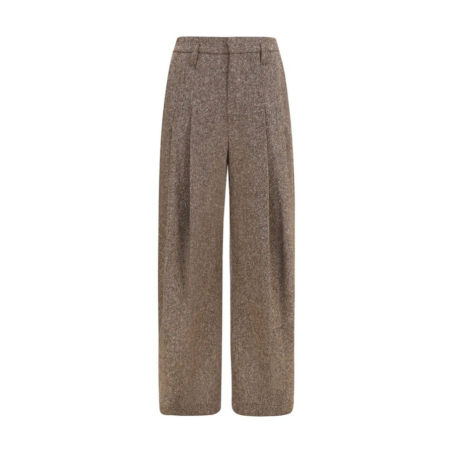 Brown Wool Oves Aries Casual Pants