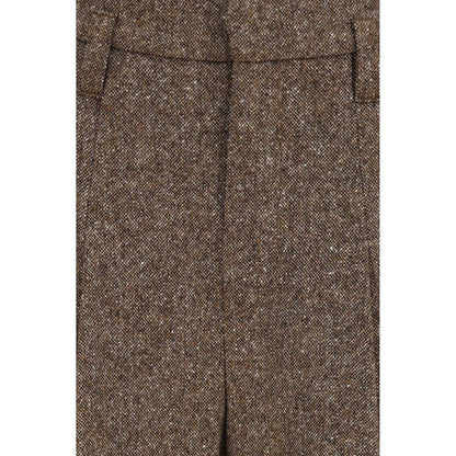 Brown Wool Oves Aries Casual Pants