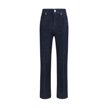 Blue Polyester Cropped Jeans