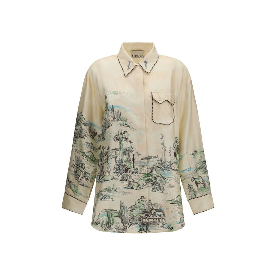 Beige Silk Blouse