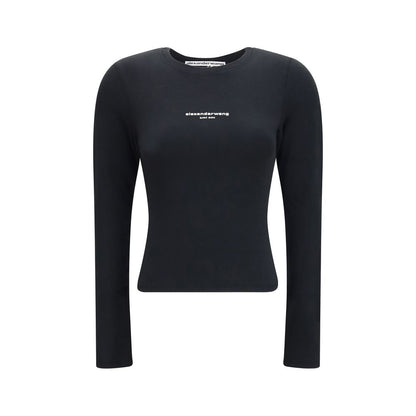 Black Cotton Long Sleeve T-Shirt