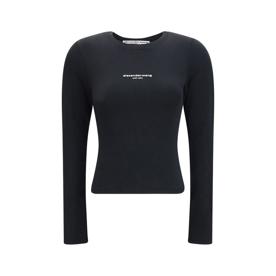 Black Cotton Long Sleeve T-Shirt