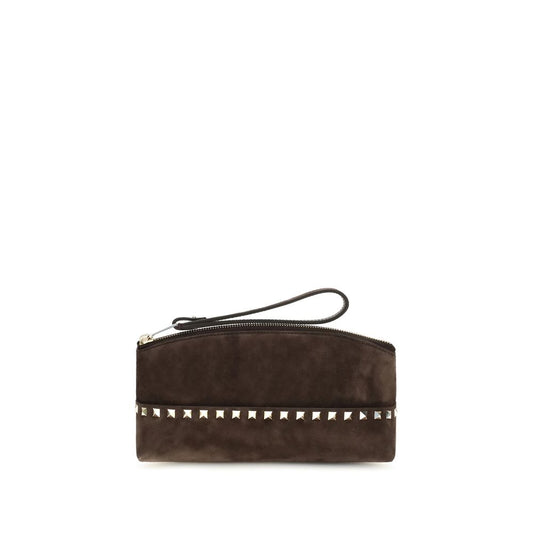 Brown Suede Leather Clutch Bag