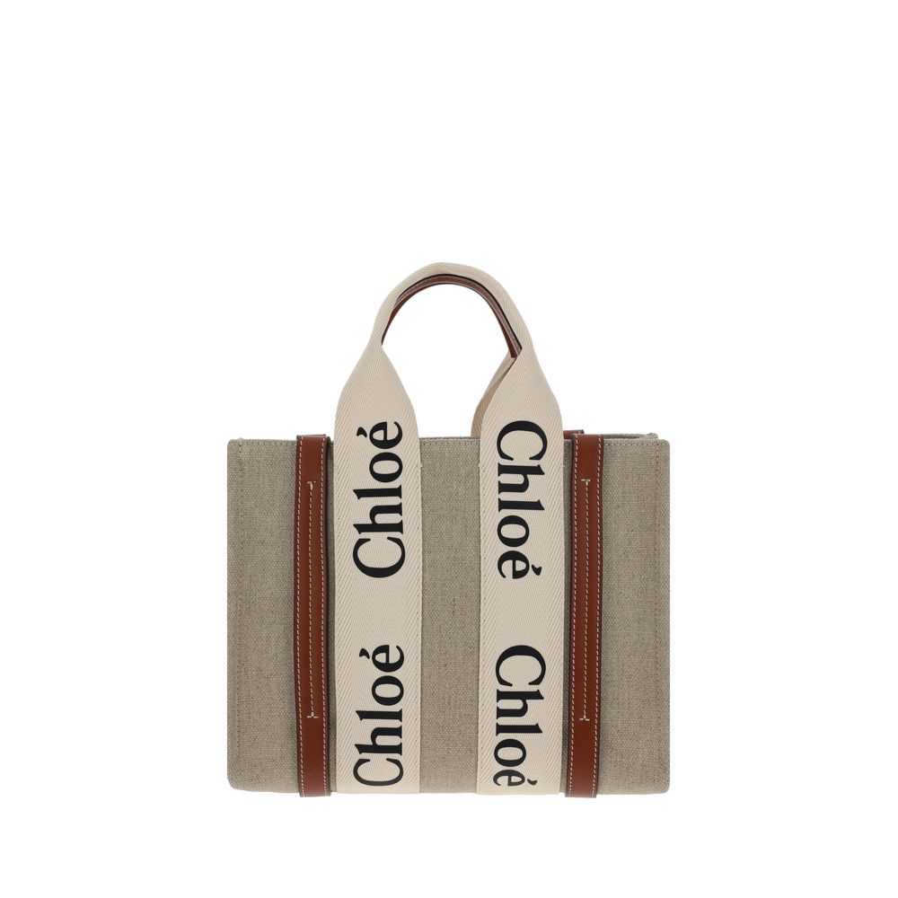 Brown Linen Handbag