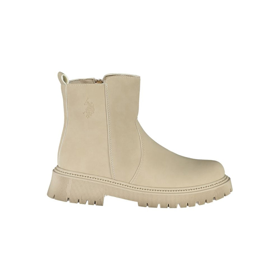 Beige Polyethylene Ankle Boots