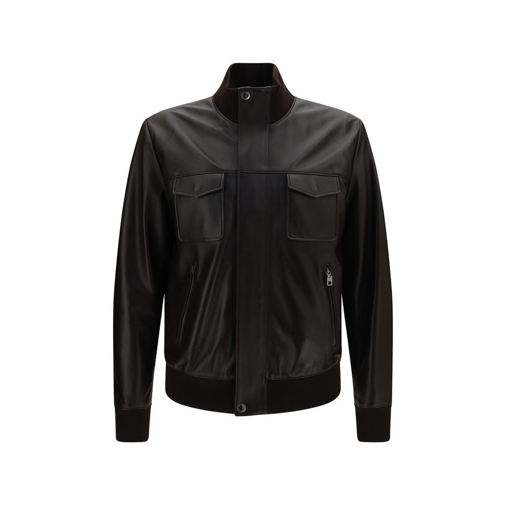 Brown Lamb Ovis Aries Aries Leather Jacket