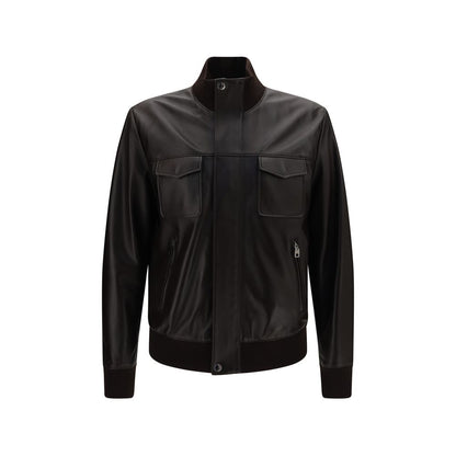 Brown Lamb Ovis Aries Aries Leather Jacket