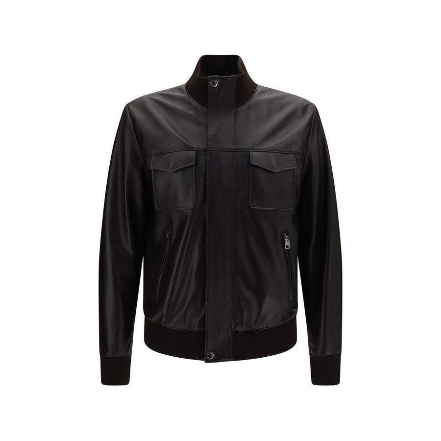 Brown Lamb Ovis Aries Aries Leather Jacket