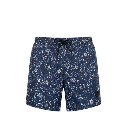 Blue Polyester Men Swim Short