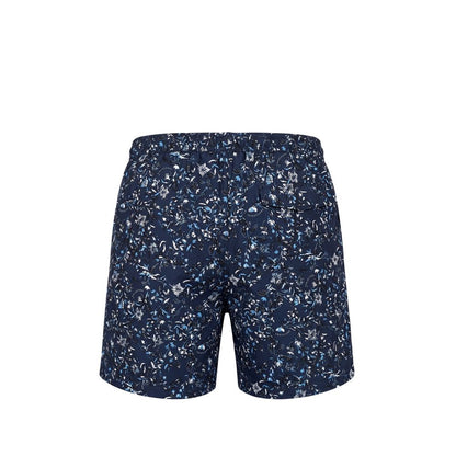 Blue Polyester Men Swim Short