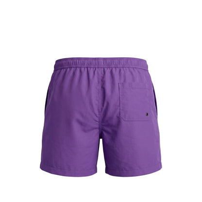 Purple Polyester Men Swim Short
