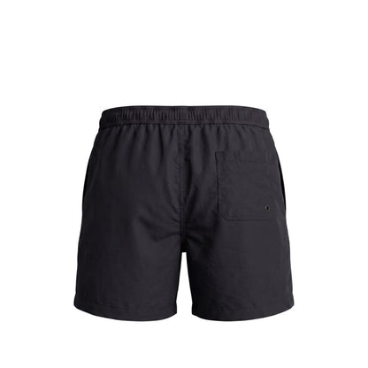 Black Polyester Men's Swim Short