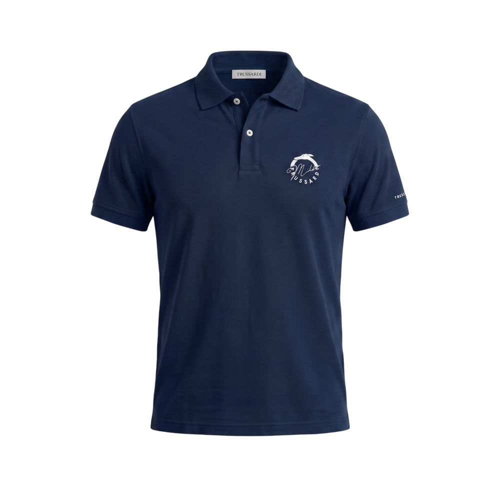 Blue Cotton Men's Polo Shirt