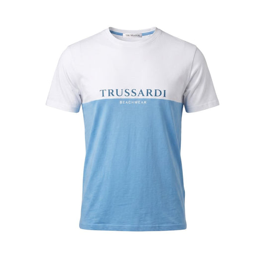 Light Blue Cotton Men T-Shirt