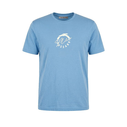 Light Blue Cotton Men T-Shirt