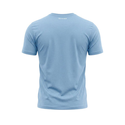 Light Blue Cotton Men T-Shirt