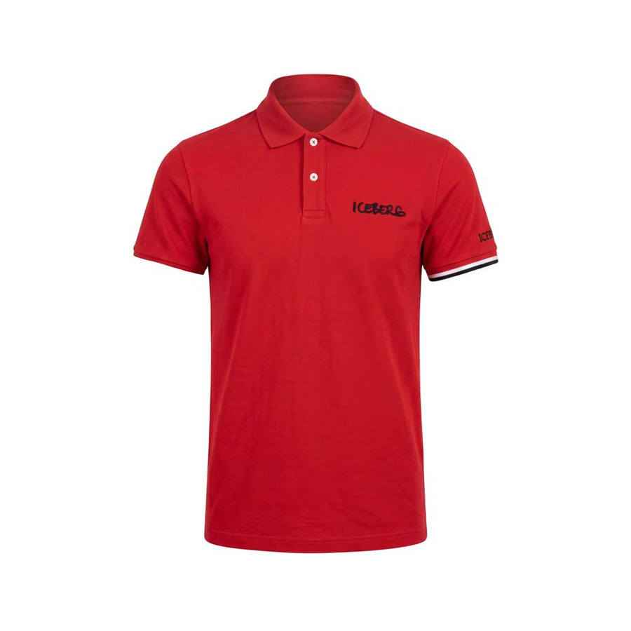 Red Cotton Men Polo Shirt