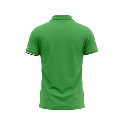 Green Cotton Men Polo Shirt