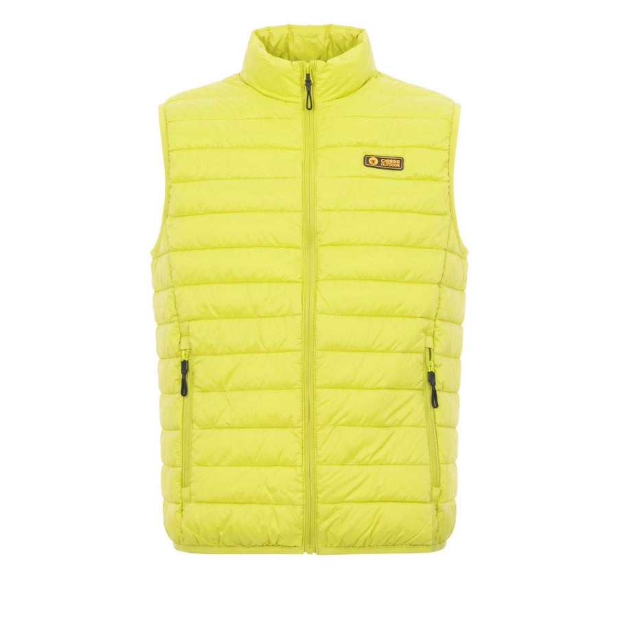 Yellow Polyester Men Jacket