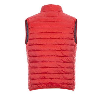 Red Polyester Men's Sleeveless Jacket