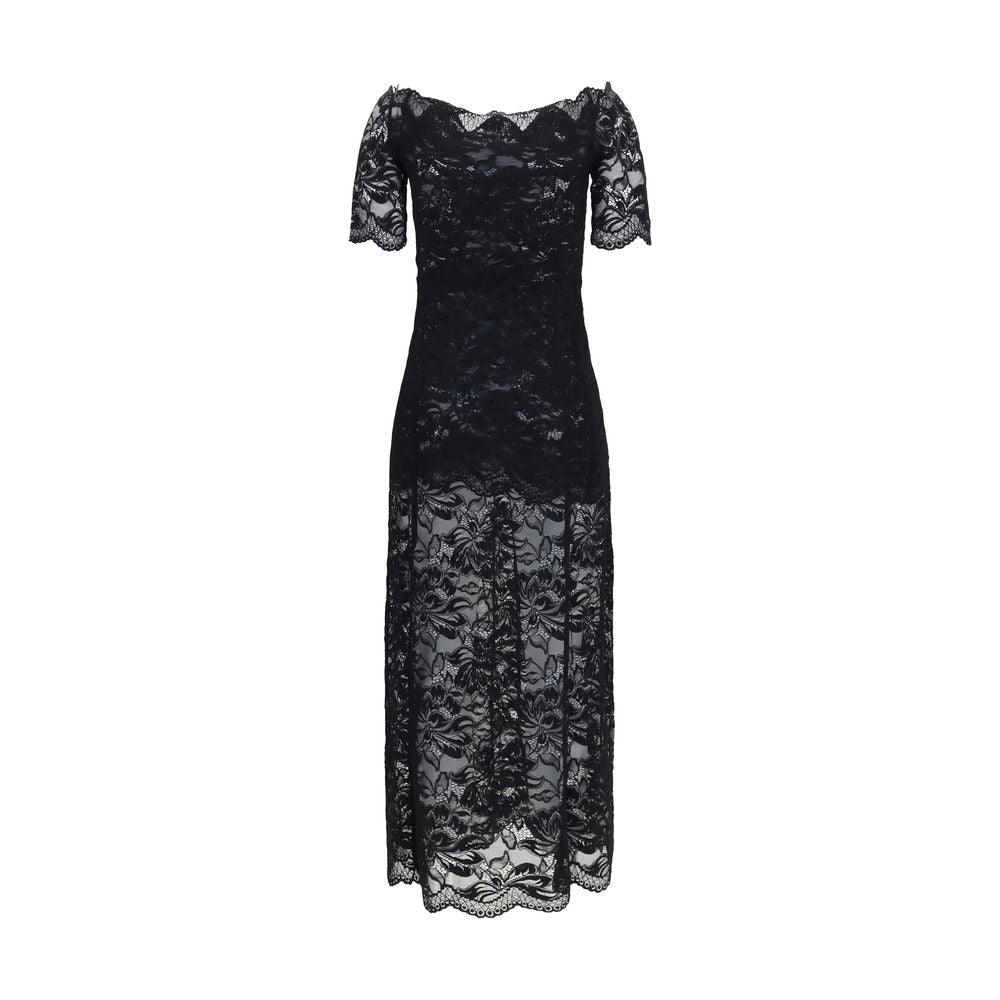 Black Polyamide Long Dress