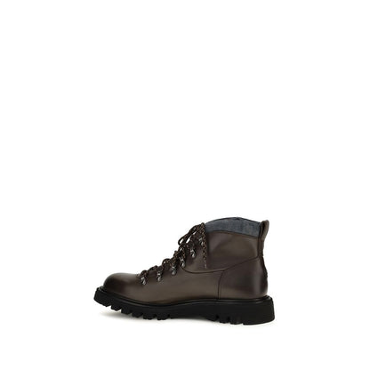 Brown Calf Leather Bos Taurus Lace-Up Boots