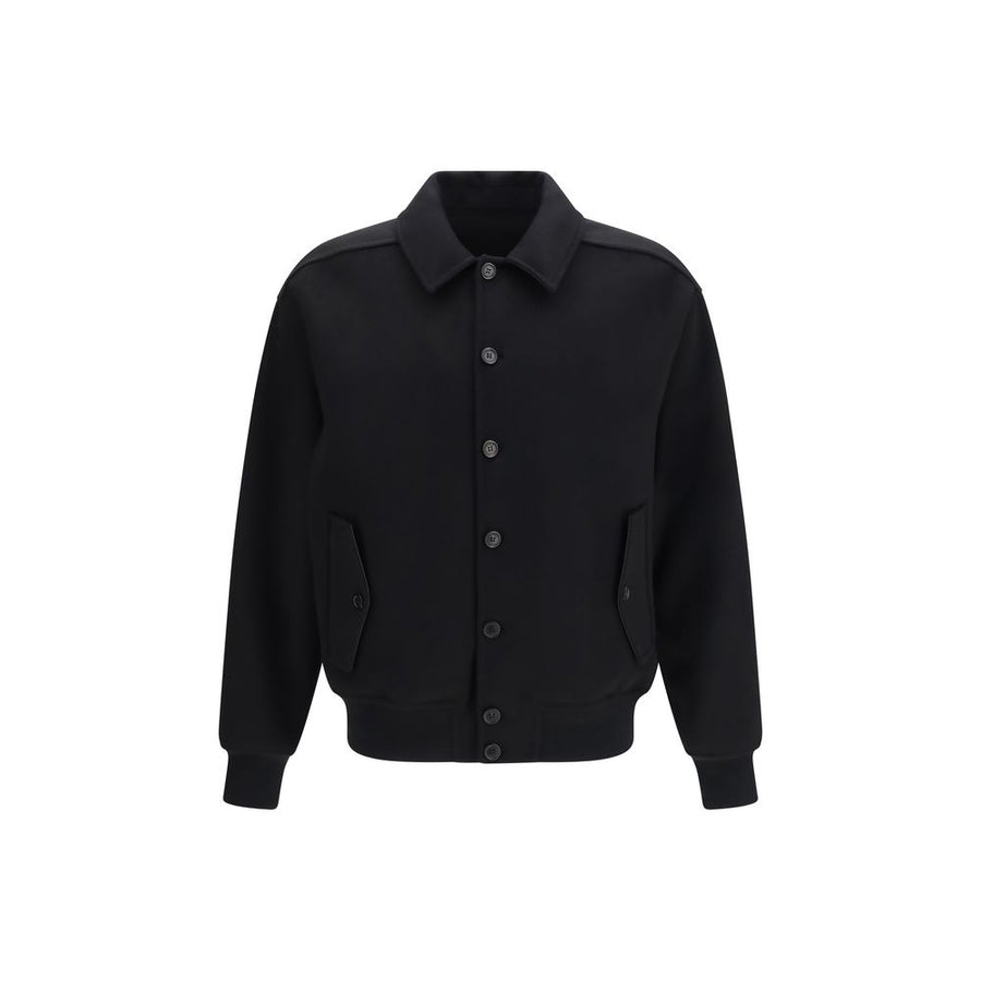 Black Wool Oves Aries Biker Jacket